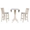 International Concepts Round 42 in Rd Ped Bar Ht Table, 2 Bar Ht Stools, Unfinished, Ready to Finish, 42 in W, 42 in L, Wood K-42DPT-S103-2 - alternate 3